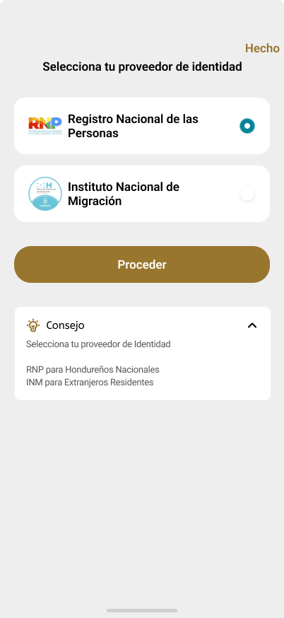 Selecciona proveedor